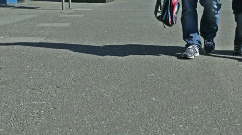 Feet walk pause turn Stock Footage 36280713