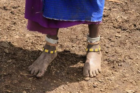 Feet of a woman with some traditional accessories Stock Photos