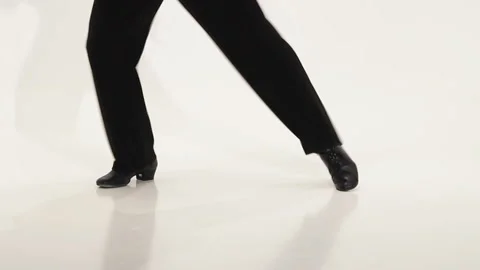 Feets of dancer on the white background who perform graceful movements Stock Footage 114623102