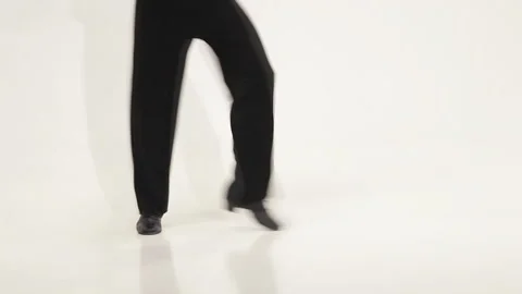 Feets of dancer on the white background who perform graceful movements Stock Footage 114650888