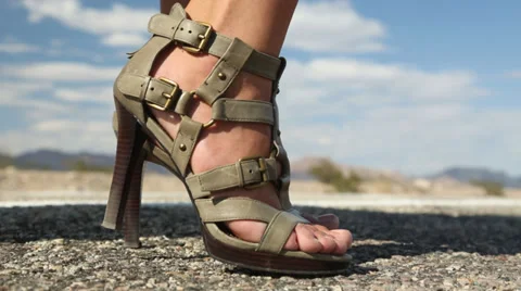 Feets in High Heels Stock Footage 36723477