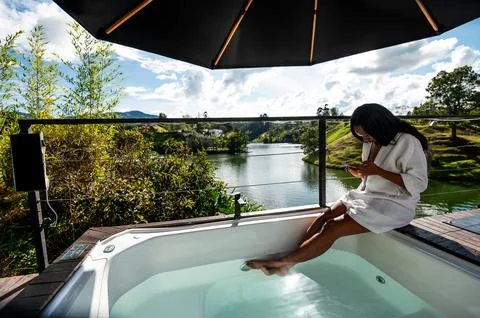 Feets in jacuzzi Foto stock