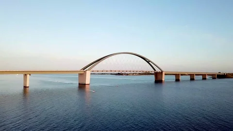 Fehmarn Bridge Aerial View Stock Footage 124844955