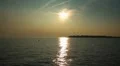 Fehmarn coast sunset boat coming home baltic sea HD Footage