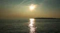 Fehmarn sunset boats returning from baltic sea HD Footage