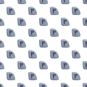 Fehu rune stones seamless pattern conveying wealth イラスト素材