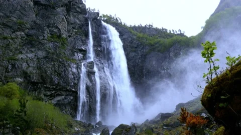 Feigefossen second largest waterfall of Norway Stock Footage 230212864