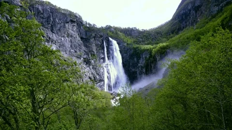 Feigefossen waterfall in Norway Stock-Footage 230219166