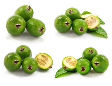 Feijoa fruit, set Stock Photos