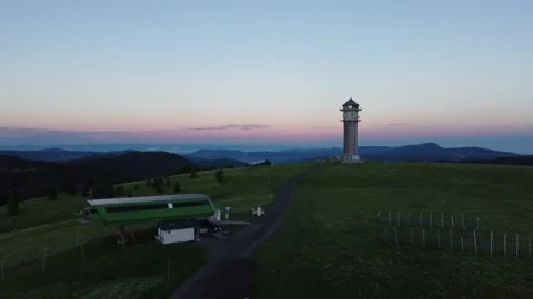 Feldberg Tower Sunrise view Seebuck in Black forest mountains 4K - Part 1 Video stock 156849853