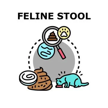 Feline stool sample analysis for pet health Stock Illustration