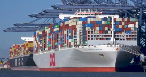 Felixstowe Container Ships Stock Footage 220774557