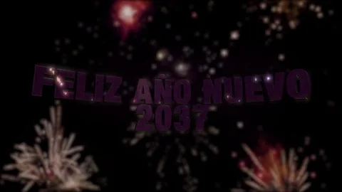 Feliz Año Nuevo 2037 Loop 4K Stock Footage 85066299