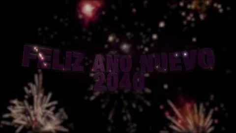 Feliz Año Nuevo 2040 Loop 4K Stock Footage 85066606