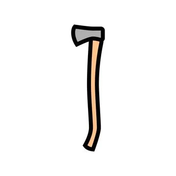 Felling axe hatchet color icon vector illustration Stock Illustration