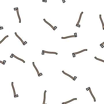 Felling axe hatchet vector seamless pattern Stock Illustration
