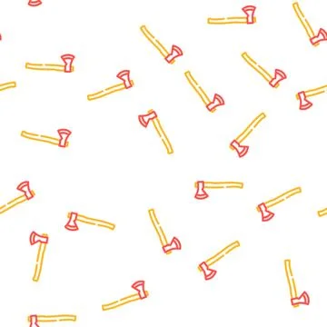 Felling axe hatchet vector seamless pattern Stock Illustration