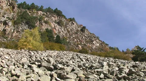 Felsenmeer or blockfield in the pyrenees Stock Footage 33421163