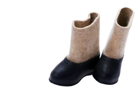 Felt boots close up Foto stock