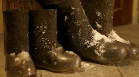 Felt boots, valenki Stock Footage 12525149