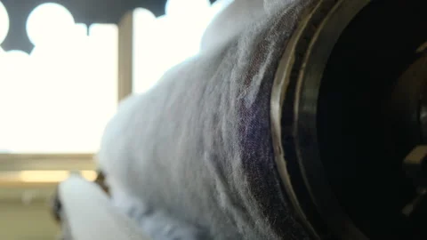 Felt drum on broken mechanical machine in an old vintage abandoned factory. Here Stock Footage 155331978