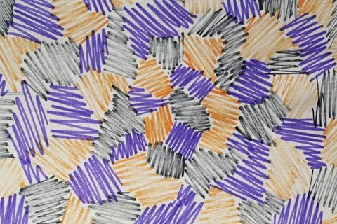 Felt pen doodle multicolored scribbles. Abstract texture drawn with felt-tip pen Foto stock