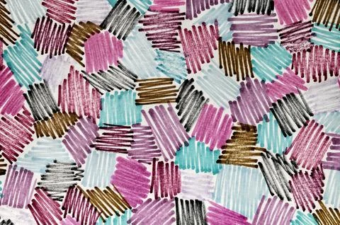 Felt pen doodle multicolored scribbles. Abstract texture drawn with felt-tip pen Stock Photos