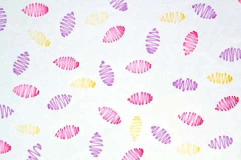 Felt pen doodle scribbles with colored oval ellipse Stock Photos
