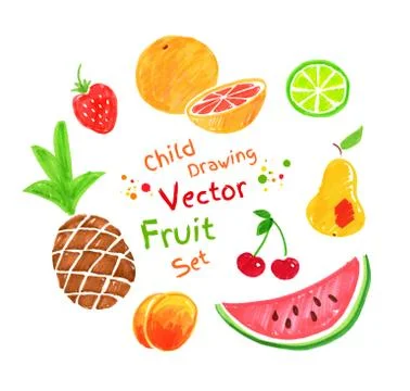 Felt pen fruit Stock Illustration