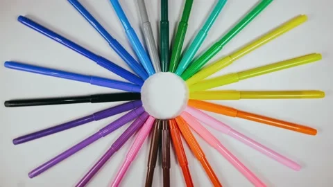 The felt pen on the turntable. The marker spin rotate. Twist, create pattern 動画素材 170263010