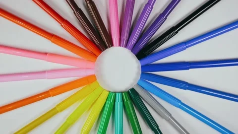 The felt pen on the turntable. The marker spin rotate. Twist, create pattern 動画素材 170613091