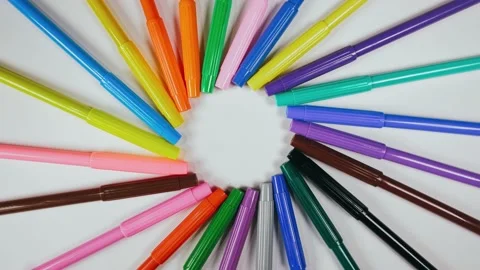 The felt pen on the turntable. The marker spin rotate. Twist, create pattern 動画素材 170844131