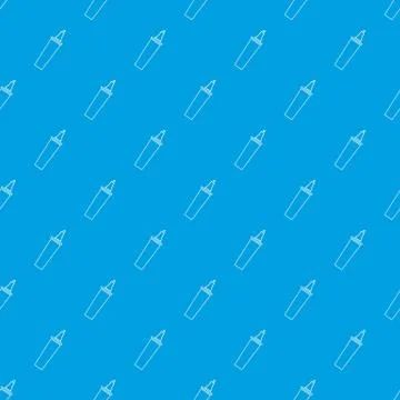 Felt tip pen pattern seamless blue 库存插图