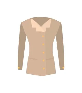 Femae Jacket Double-Breasted with Buttons Vector Stock Illustration