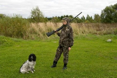 Femail on hunt. Stock Photos