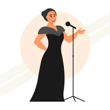 Femal-opera-singer Stock Illustration