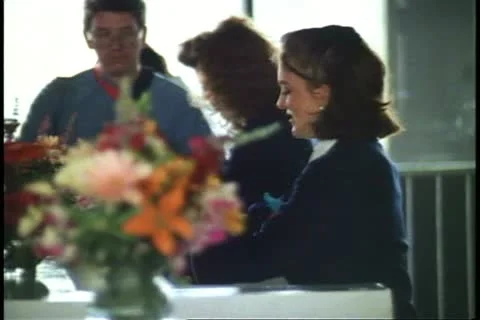 Female agent processing cruise ship tickets, 1993, New York City Stock Footage