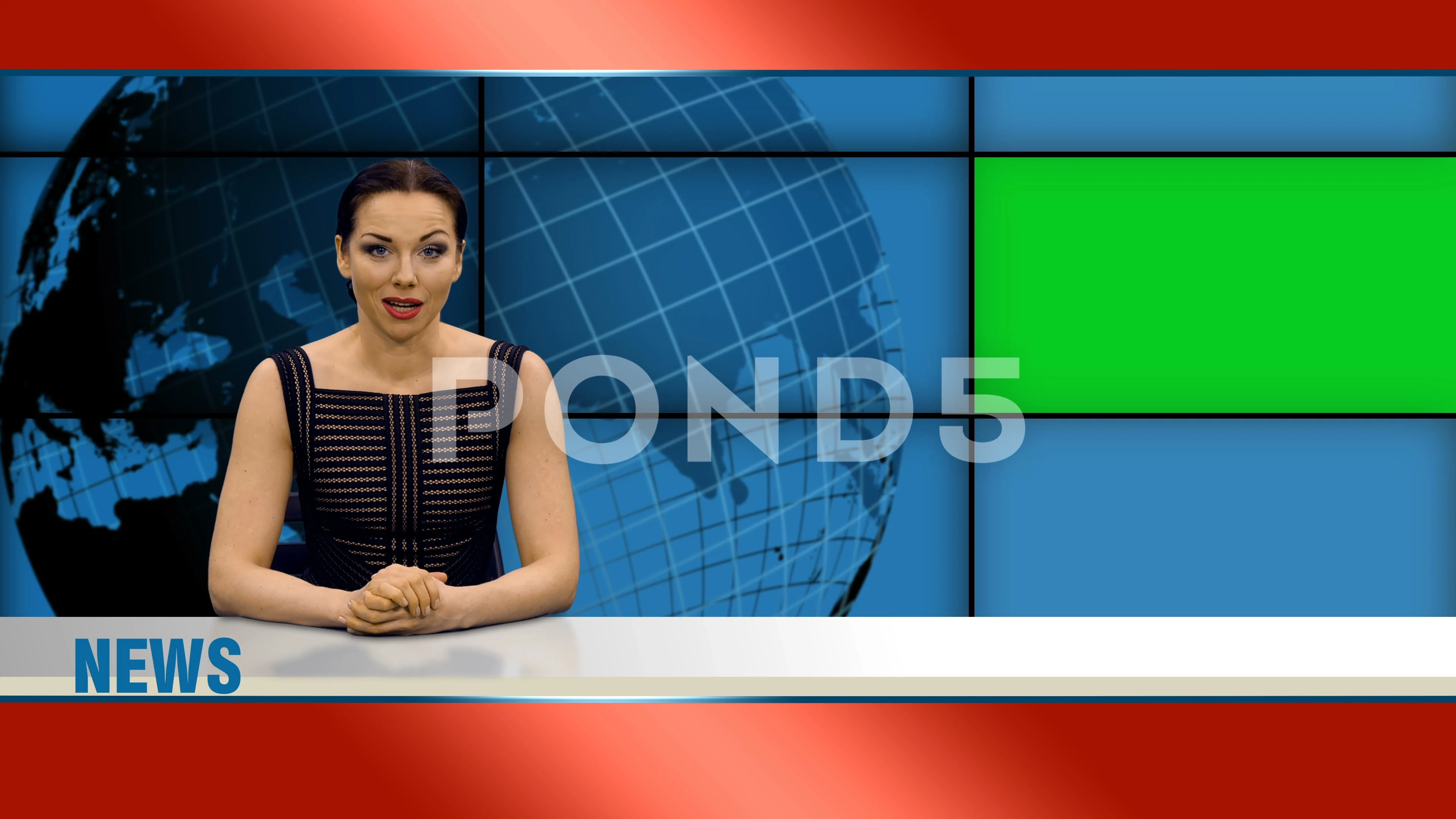 A female anchor tells the latest news in... | Stock Video | Pond5