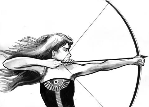 Female archer Stock Illustration