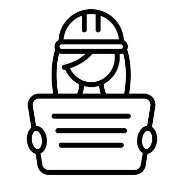 Female architect icon outline vector. Woman engineer Stock Illustration