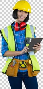 Female architect using digital tablet Foto stock