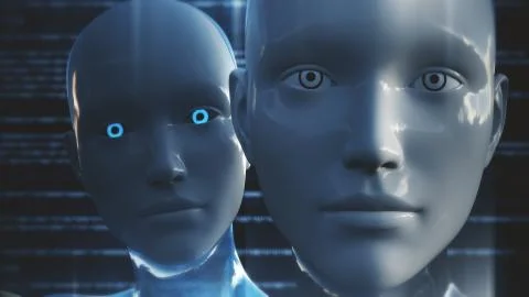 Female Artificial Intelligence AI Androids 스톡 일러스트