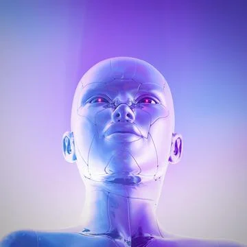 Female artificial intelligence dawn Illustrazione stock