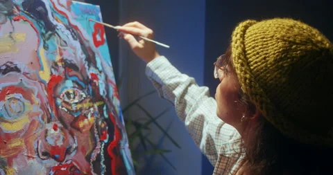 Female artistworking in studio Stock Footage 148253218