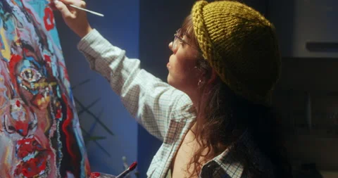 Female artistworking in studio Stock Footage 148254196