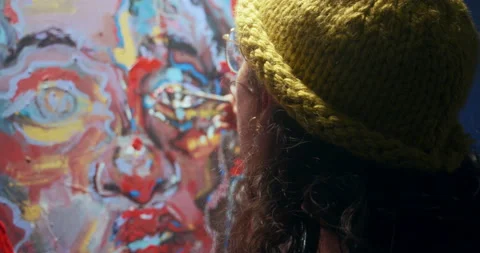 Female artistworking in studio Stock Footage 148254470