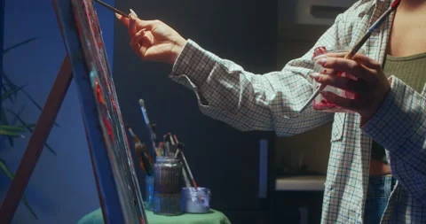Female artistworking in studio Video stock 148254736
