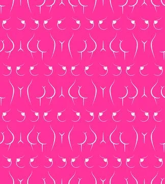 Female ass and breasts pattern seamless. butt and tits background. Beautifu.. Stock Illustration