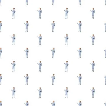 Female astronaut in space suit pattern Stock Illustration