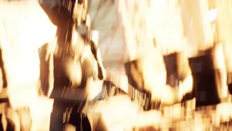 Female Astronaut Struggles in the Midst of Robot Assault Stock Footage 152655804